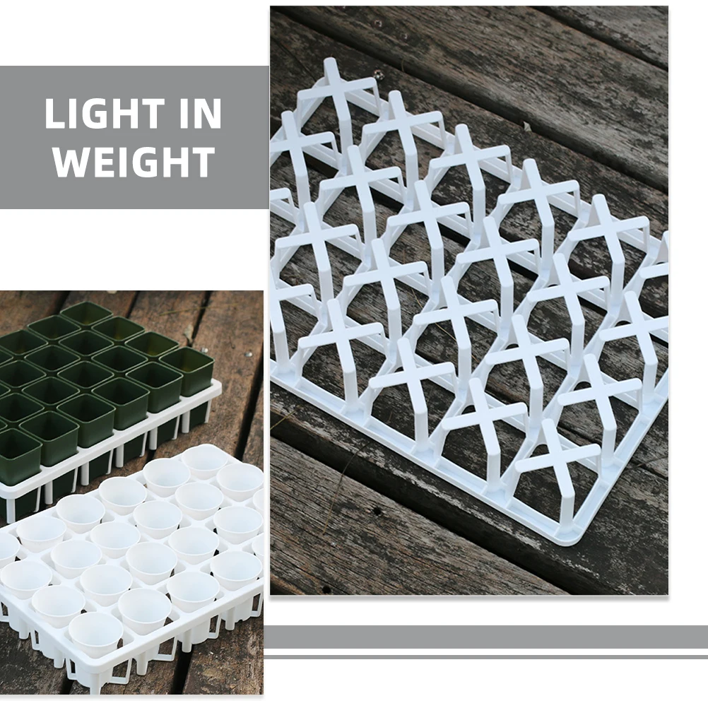 

6Pcs Succulent Plant Pot Tray Holder Plastic Nursery Growing Rack for Seed Starting Vegetable Germination Trays Sowing