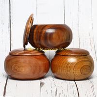 Wooden Go Cans Stones Storage Bottle Go Game Chess Bowls with Lid Weiqi Box Stones Storage for Case Go Game Chess Bowls