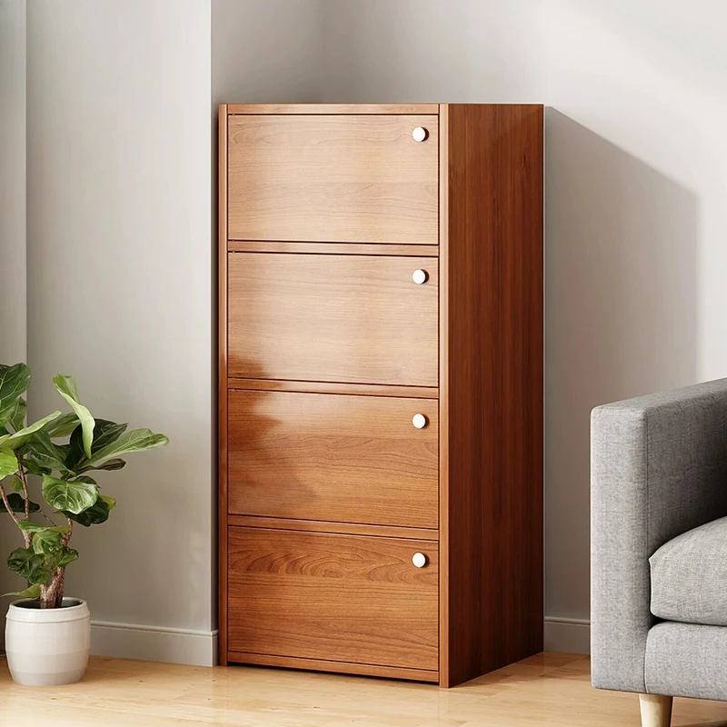 Household Narrow Storage Cabinet, Wall Sideboard for Living Room, Bedroom Drawer Organizer, Gap Chest with Compartment Door