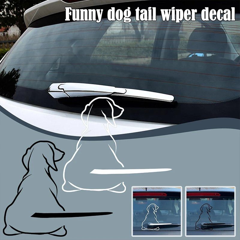 Puppy Dog Car Rear Windshield Wiper Decor Decals , Animal Dog Vinyl Art Sticker For Truck Car Bumper Funny Decoration