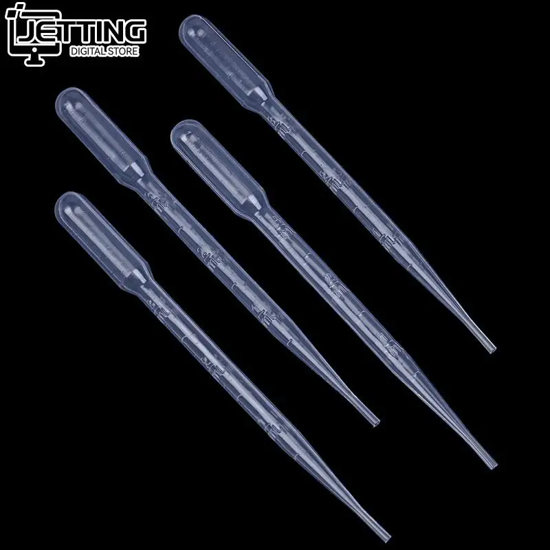 4pcs 3ML Laboratory Tools Pipettes Plastic Disposable Graduated Pasteur Pipette Dropper Polyethylene Makeup Tools