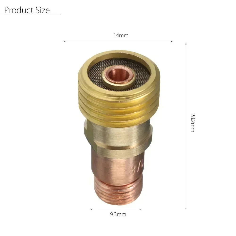 1PC Brass Tig Collets Body Gas Lens 17CB20G Connector With Mesh For Welding Torch Tig WP-17/18/26 Torch Welding Accessor