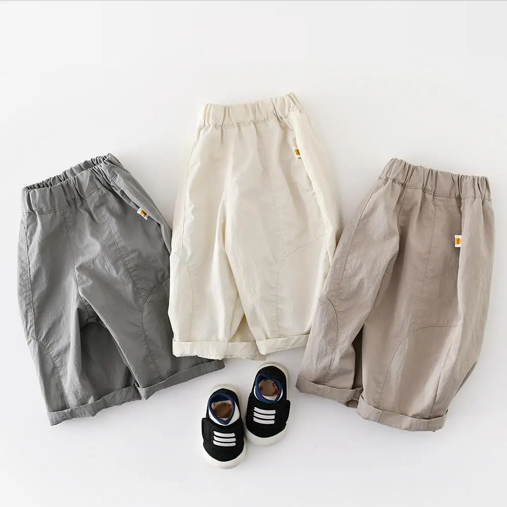 

2026 Spring New Baby Casual Pants Solid Infant Girls Loose Harem Pants Toddler Boys Cargo Pants Children Cotton Trousers
