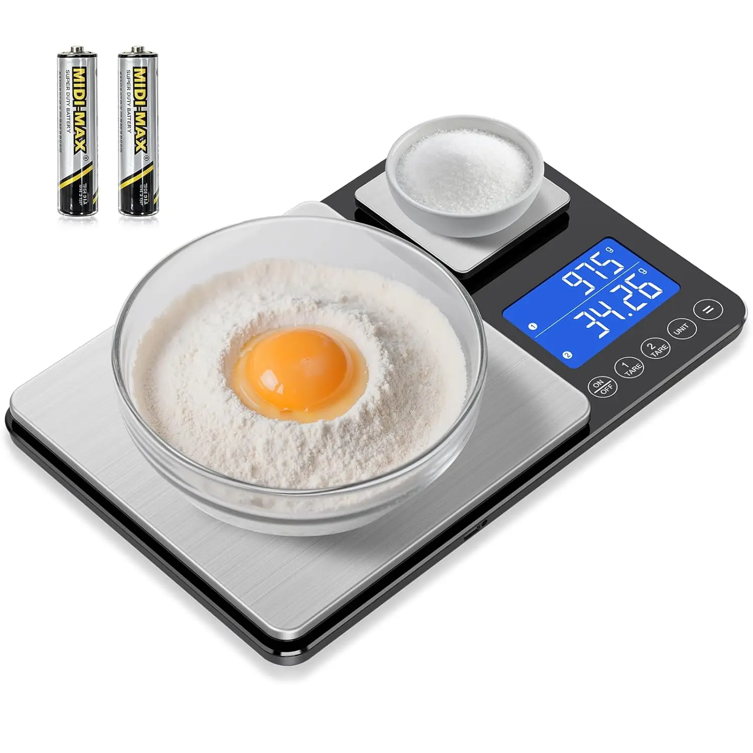

High Precision Dual Platform Kitchen Scale, 0.01g/0.001oz Accuracy, 15kg/33lb Capacity for Baking and Cooking