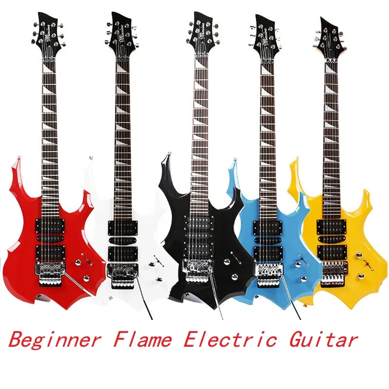 High Quality Flame Style Electric Guitar, Suitable for Beginners to Learn and Play Electric Guitar with Accessories