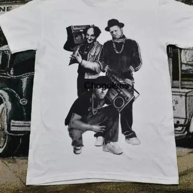 The Three Stooges Hip Hop Street T Shirt White Short Sleeve S 4Xl Webp