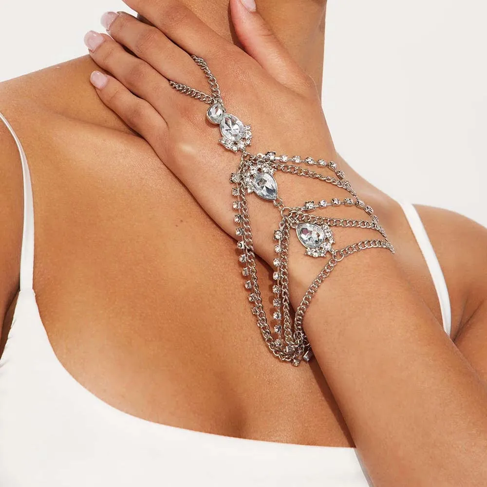 

Stonefans Multi-layered Water Drop Bracelet Charm for Women Rhinestone Boho 2024 New High Quality Hand Jewellery Chain Bracelet