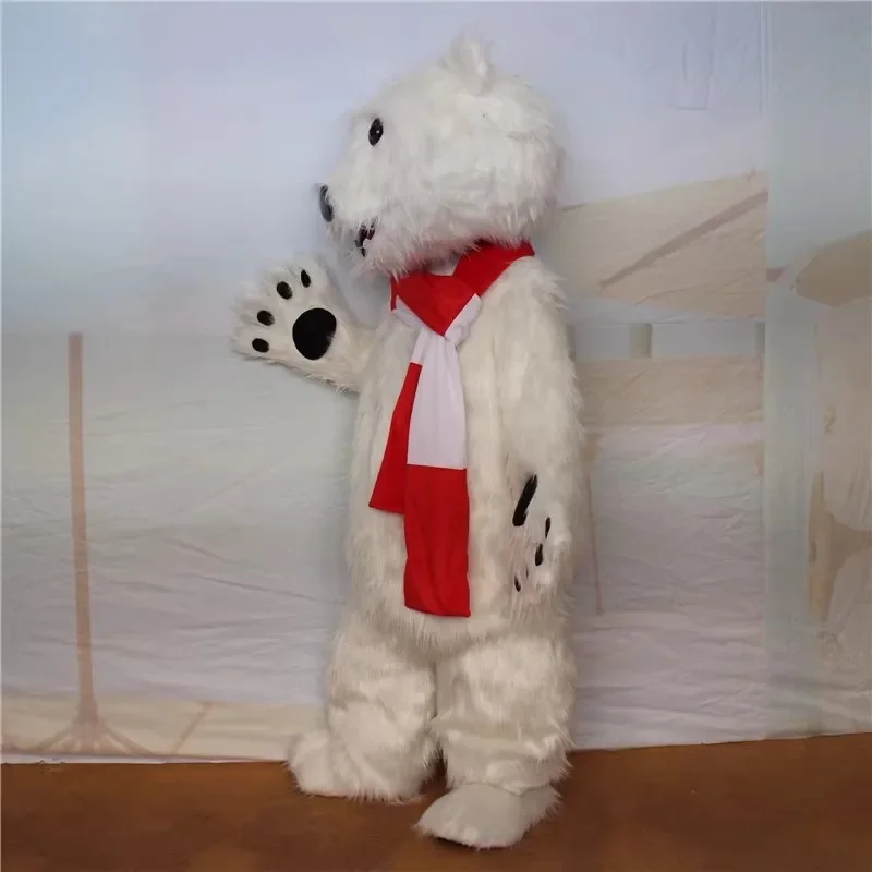 white Cola polar bear mascot costume adult coke bear mascot outfit suit