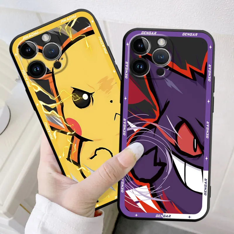 Armor Black Soft Phone Case for Google Pixel 8 Pro 7a 7 Pro 6a 6 Pro Luxury Pokemon Cover