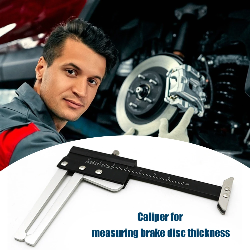 Brake Disc Thickness Measuring Vernier Caliper Car Tyre Plate Wear Depth Ruler