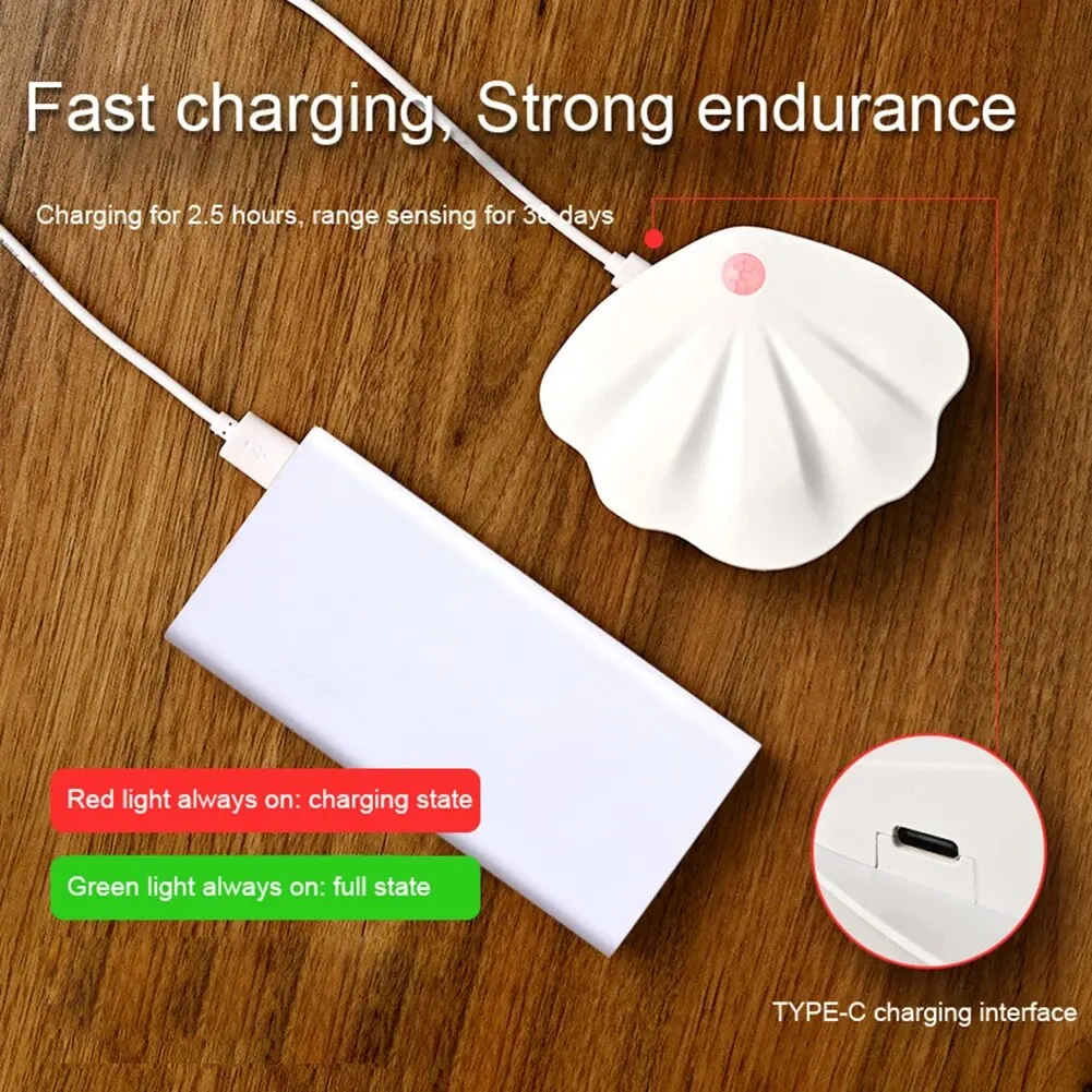 モーションセンサー付きLEDナイトライト,タイプc,充電式,3輝度モード,ベッドサイドテーブルランプ,仕事,学習,工芸品