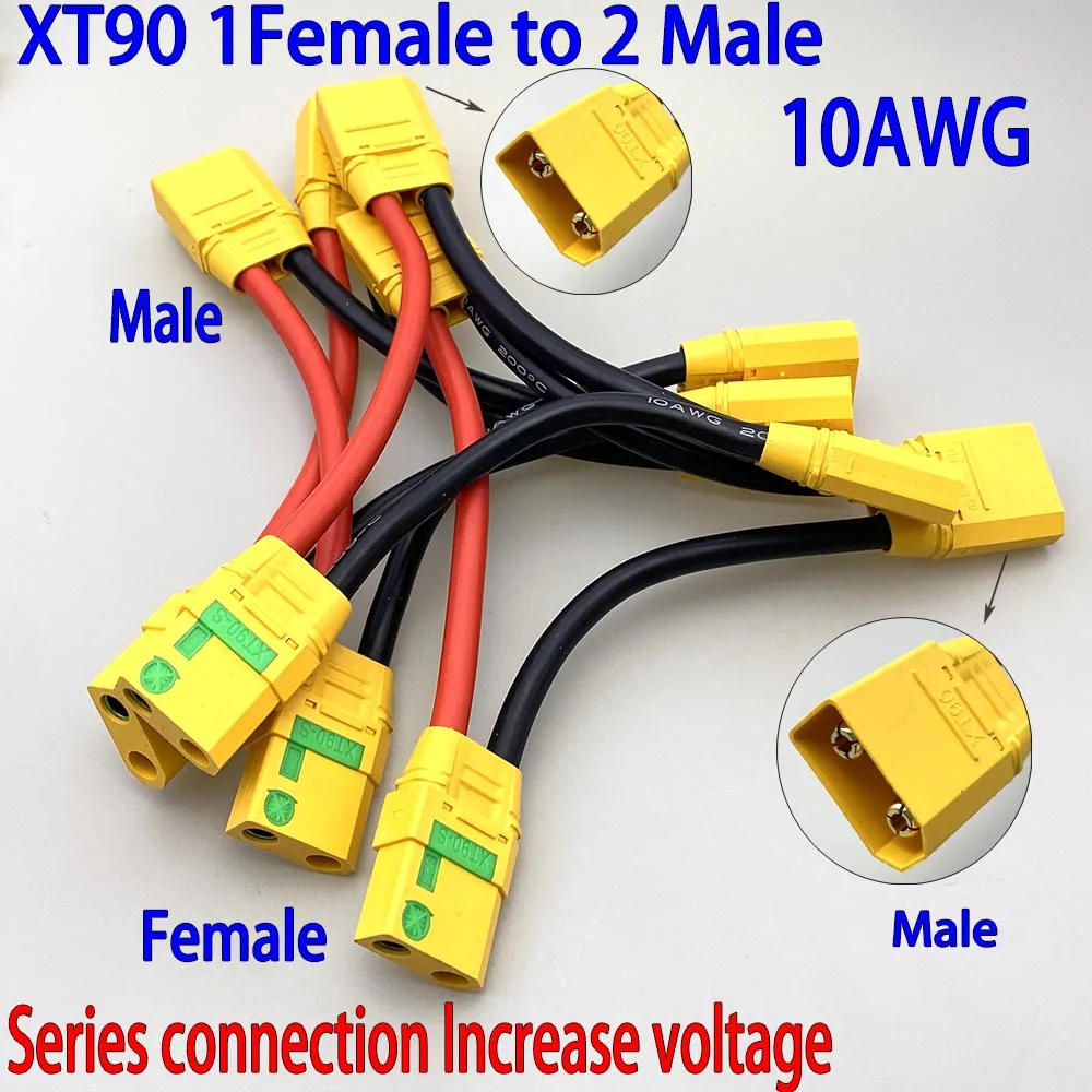 

7pcs XT90 XT60 XT30 TRX T plug Connector Male to Female12AWG 10AWG Battery Adapter Series Y Shape Rc Helicopter Connection Cable