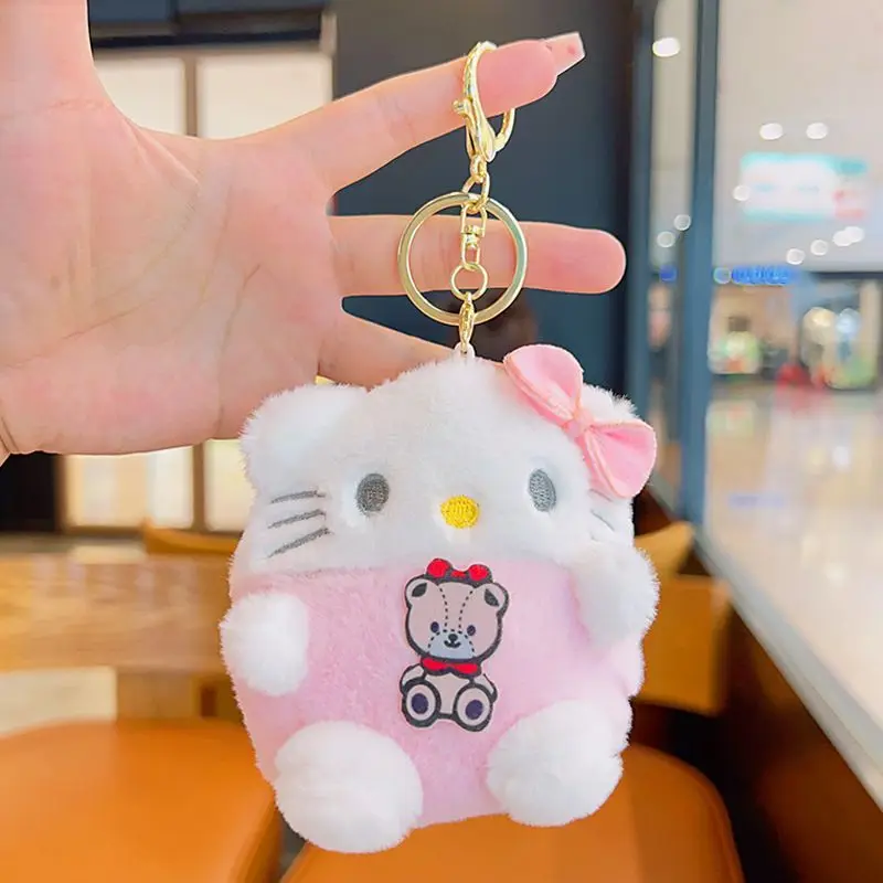 Kawaii Kuromi بلدي ميلودي مرحبا كيتي PomPomPurin سينامورول سانريو الأطفال أفخم تغيير محفظة ألعاب من نسيج مخملي مفتاح سلسلة هدية للأطفال
