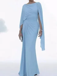 Summer Women Loungewear Fashion Maxi Dress, Flying Sleeve Slim Fit Patchwork Elegant Party Dress, Slash Neck Solid Ladies Dress