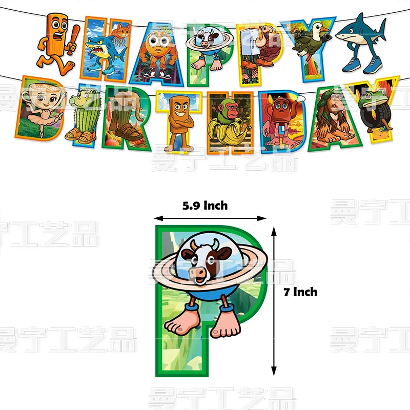 Tralalero Tralala Palloncini Cake Topper Sfondo Tungtung Sahur Brainrot Compleanno Baby Shower Genere Rivela Decorazione del partito Regalo