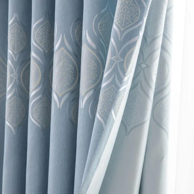 High Quality European Style Jacquard Thickening Blackout Window Curtain For Living Room Modern Customized Curtains