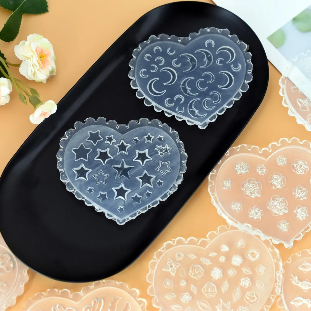 SNASAN Flügel Schleife Blumen Mond Stern Silikonform für Schönheit Nail Art DIY handgemachtes Werkzeug kleine Perlen Polymer Clay Form – Detail 7