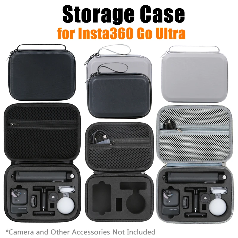 

For Insta360 GO Ultra Camera Storage Bag PU Hard Portable Protective Case Scratch-resistant Anti-fall Protector Camera Accessory