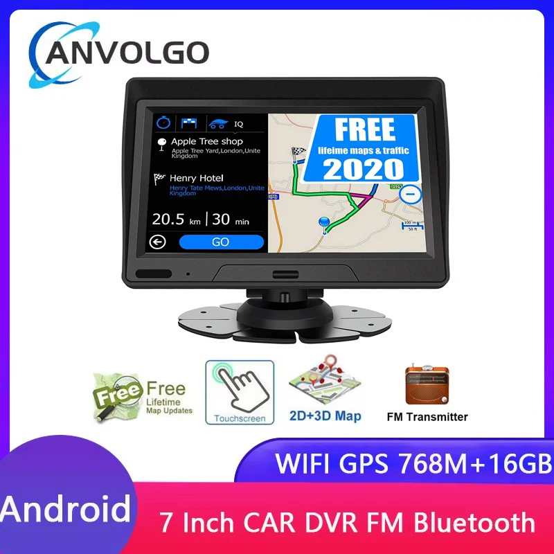 7Inch Android Dash cam Car Navigator GPS Navigation Bluetooth WIFI Sat Na AV-IN Car DVR Rearview Camera support reverse camera