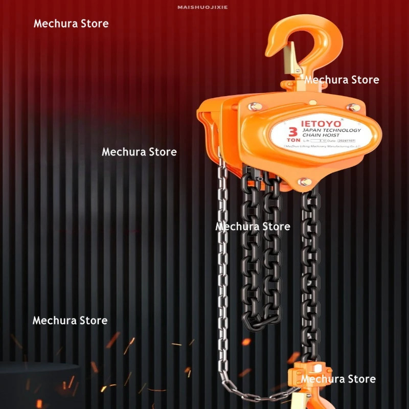 Small Lifting Manual Chain Hoist Triangular Hand-cranked Manganese Steel Chain Hoist Circular Hand Equipment Cabestans JTC