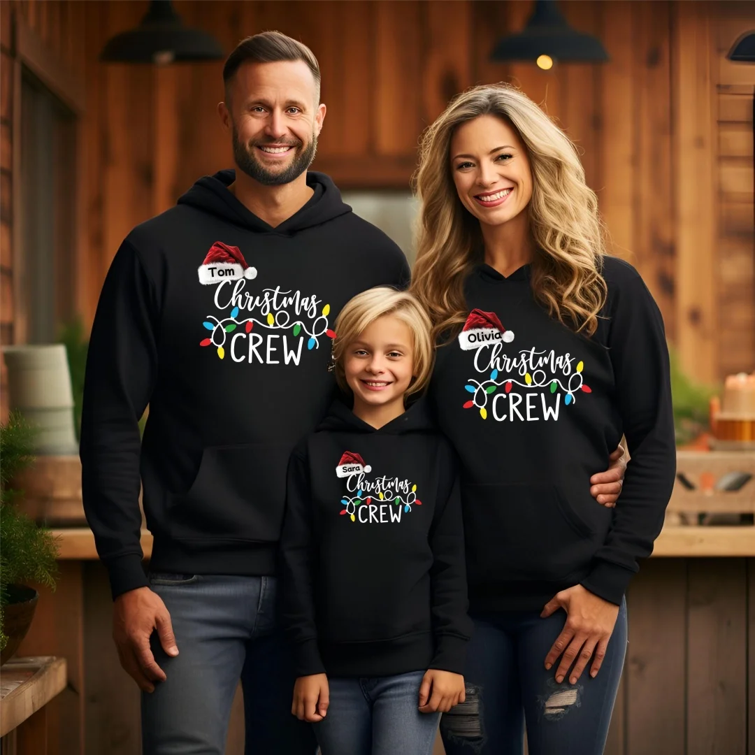 شخصية الأسرة عيد الميلاد هوديي مخصص مطابقة عيد الميلاد البلوز القطن الخريف موضة طفل هوديي الرجال والنساء Y2K هوديي #5