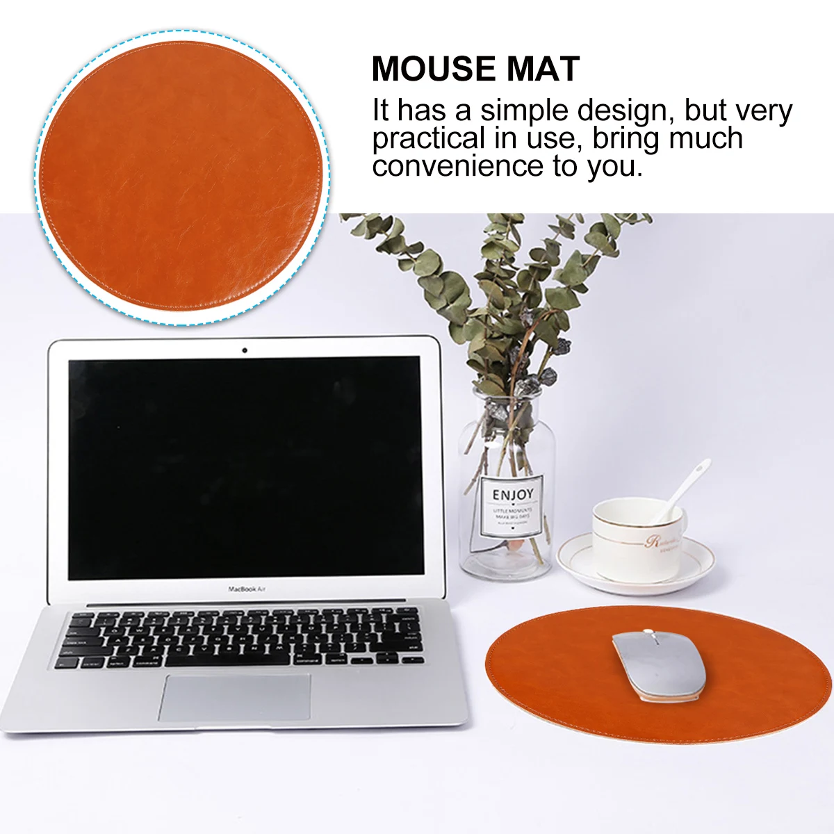 لوحة ماوس مستديرة 30 سم بني فاتح مزدوج الجوانب من الألياف الدقيقة حصيرة ماوس ألعاب ناعمة غير قابلة للانزلاق سطح الكمبيوتر المحمول المكتبي للمكتب المنزلي