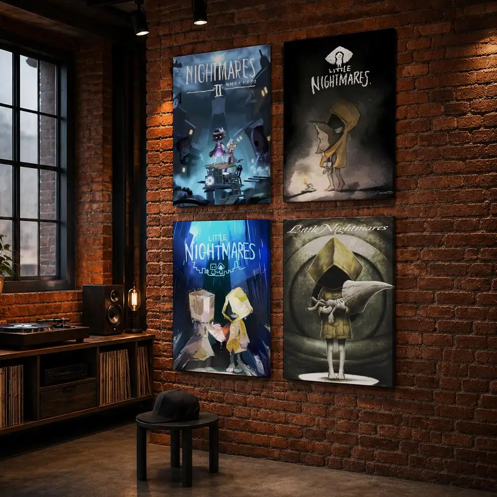 Little N-Nightmares Game Framed Wall Painting Wood Canvas Poster For Living Room Bedroom Hallway Office Home Decor Gift