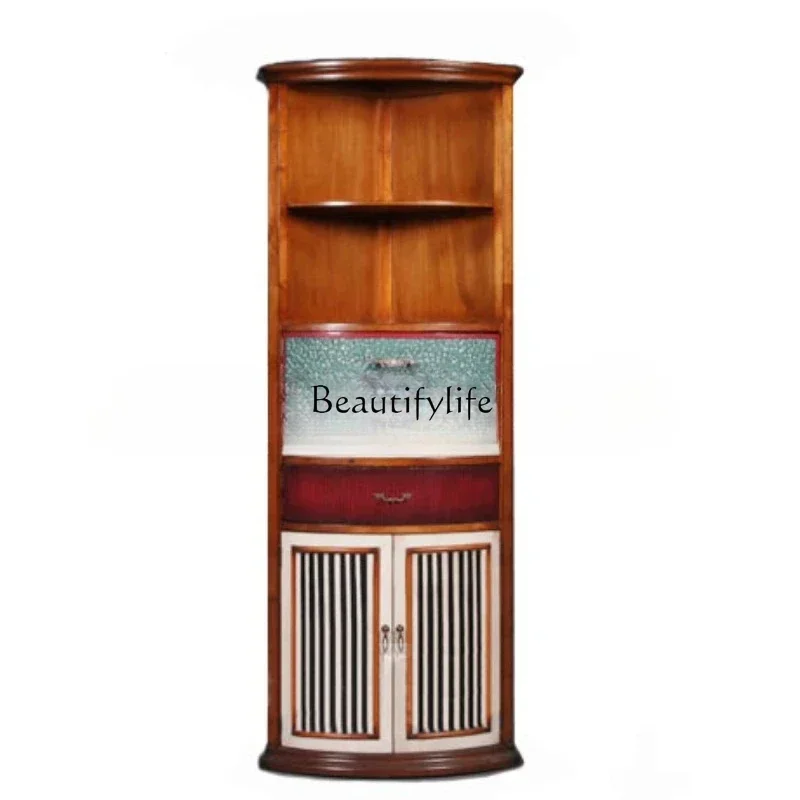 Vintage Furniture Locker Triangle Space-Saving Storage Cabinet