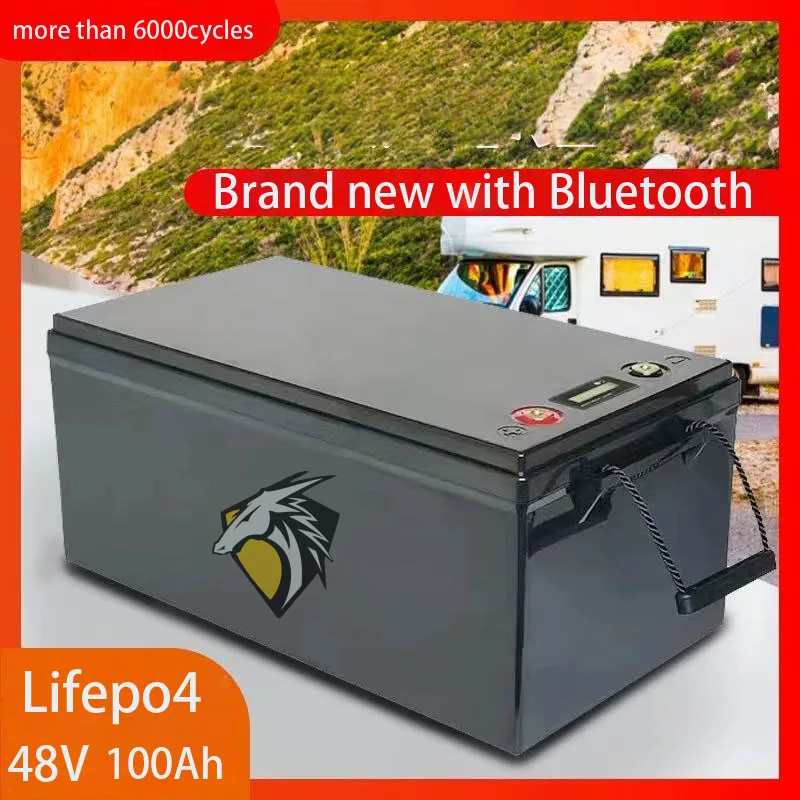 

lithium 48v 100AH lifepo4 battery with BMS for tricycle golf cart inverter Solar energy storage scooter + 10A charger