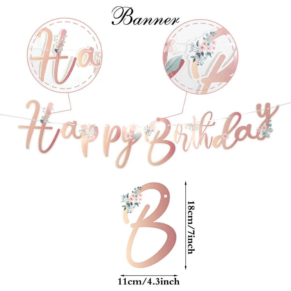 Fee Erster Geburtstag Dekoration Gold Glitzer Geburtstag Banner Tischdecke Kinder Fee Blume Thema Party Baby Dusche Dekor Zubehör – Detail 4