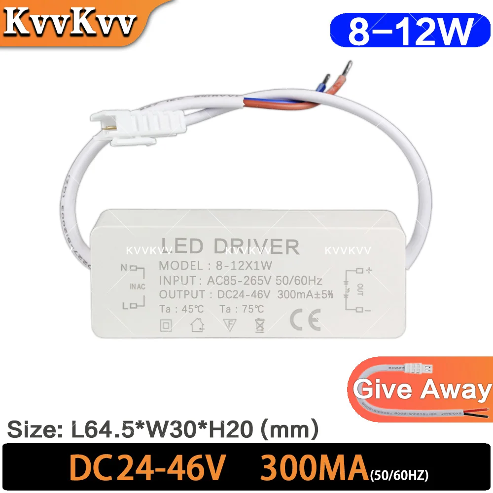 LED Driver AC85-265V Constant Current Driver 1W 3W 4W 7W 8W 12W 15W 20W 18W 20W 25W 36W 300 900mA Transformer Power Supply Odule