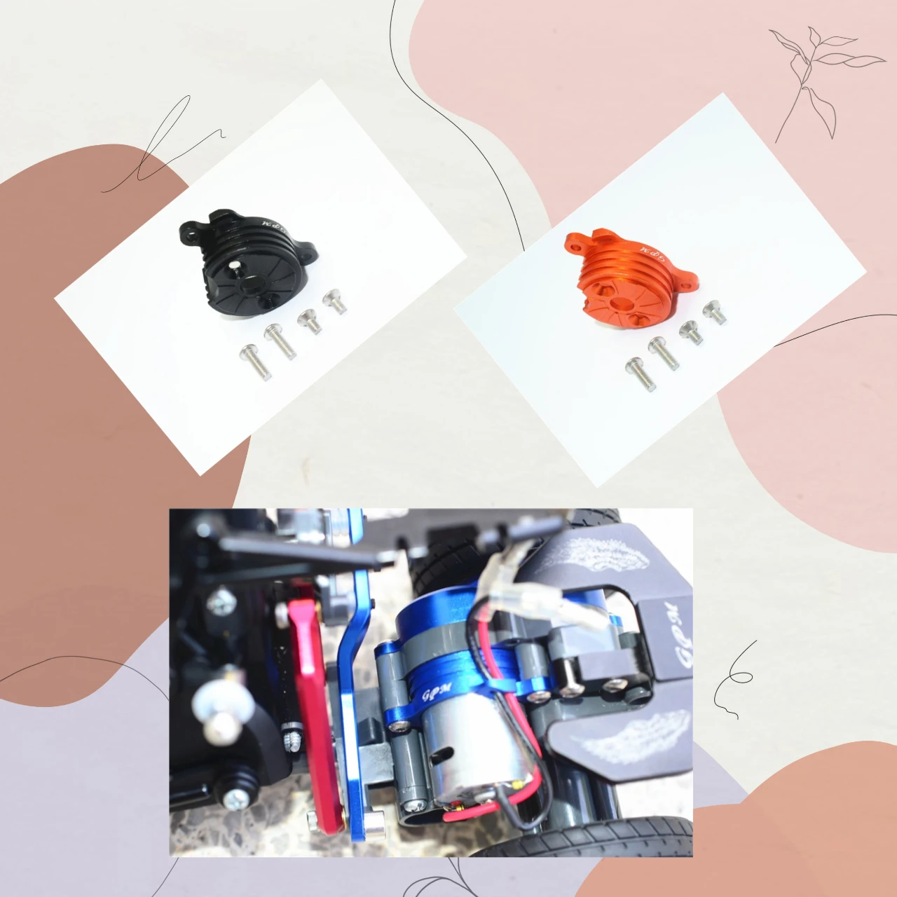 

GPM Aluminum Motor Mount With Heat Sink Fins For TAMIYA 1/8 T3-01 Dancing Rider A4