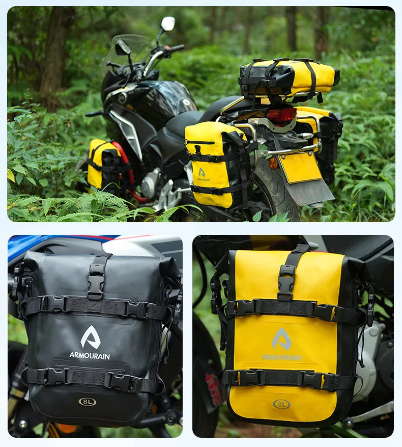 

Universal Motorcycle Side Bag, Multi-Function Guard Bar Bag Waterproof Tail Bag Travel Saddle Bag Tool Bag for Motorbike Riding
