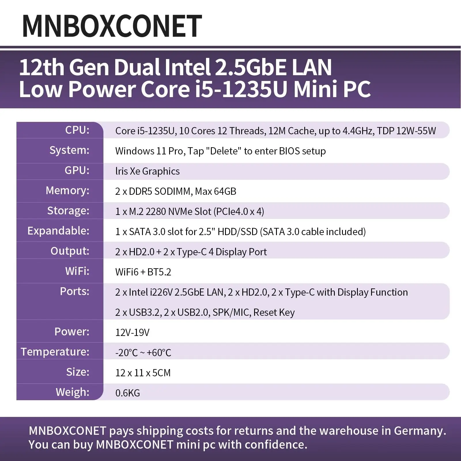 Рисунок 4 - MNBOXCONET Мини-ПК 13-го поколения U300 (до 4