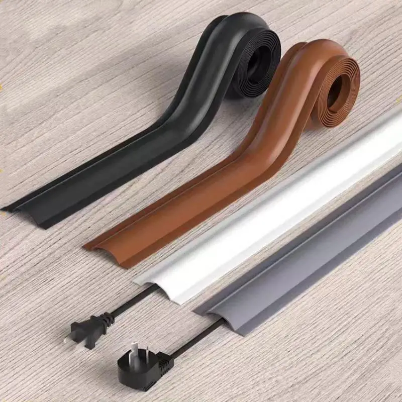 Flame Retardant Self Adhesive Cable Concealer Soft PVC Floor Cord Cover for Home Office Cafe