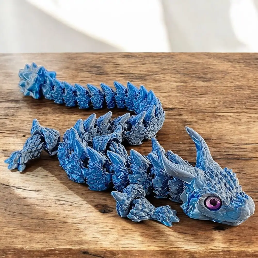 Naga Cetak 3D Simulasi Mata, Cetakan Satu Bagian, Naga Cina, Naga Diceratops Cetak 3D, Laser Fleksibel