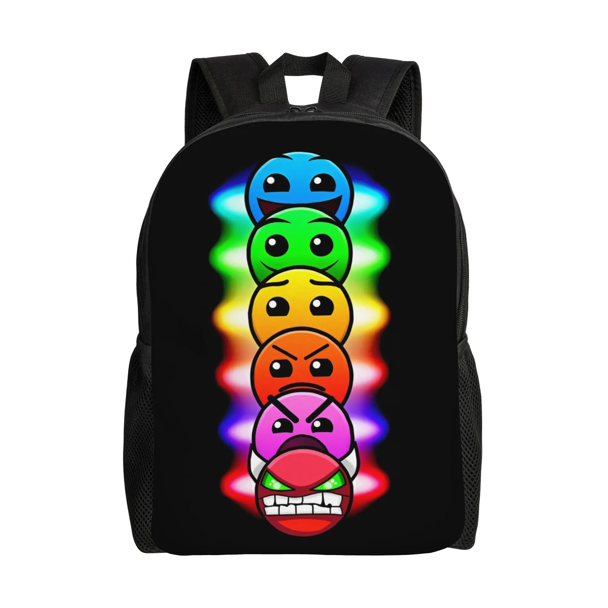 

Video Game Geometries Dash Backpack for Men Women Fashion Student Business Daypack Laptop Computer Canvas Bags Sports