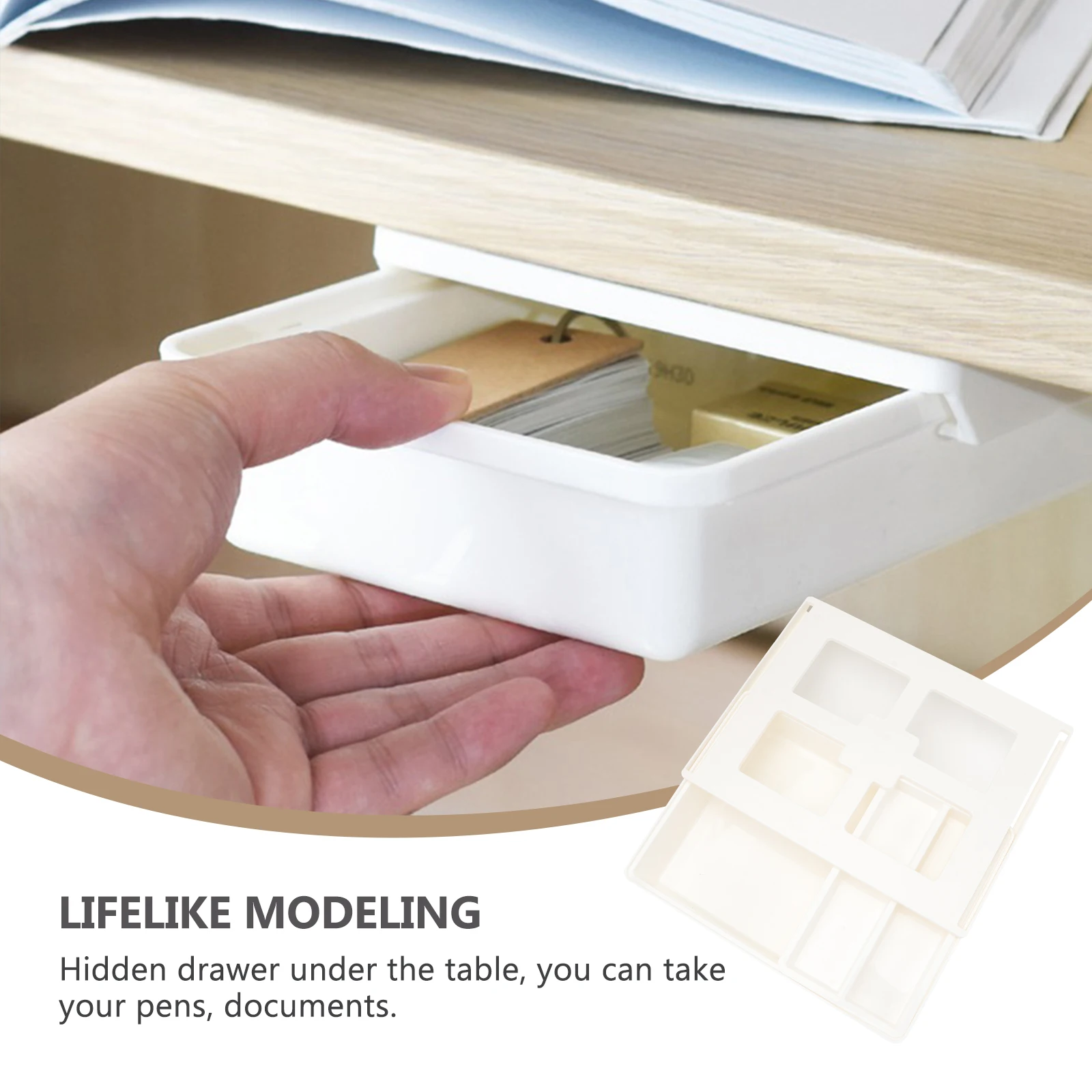 

Desk Bottom Storage Box ABS PP Material Hidden Drawer Cover Office ganizer Stationery Jewelry Bra Keeper