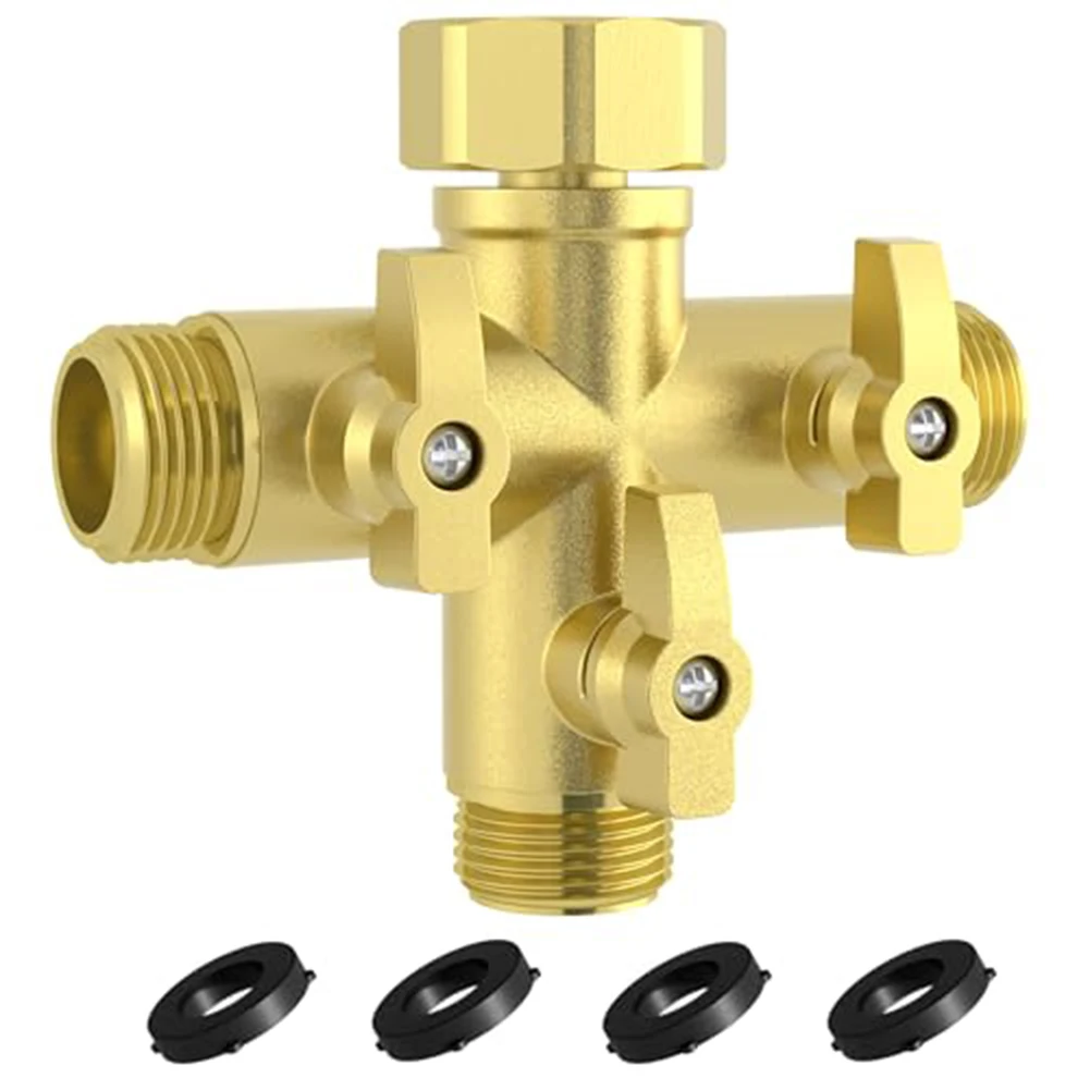 High Flow Hose Adapter 3 Way Hose Connector For Efficient Watering 11.6*5.5*10.2cm Enhanced Water Flow Secure Fit