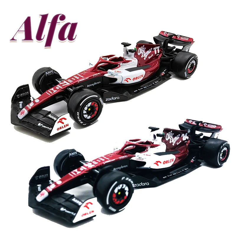 Bburago 1:43 2022 Alfa Romeo F1 Racing C42 #24 Guanyu Zhou #77 Valtteri Formula Car Static Simulation Diecast Alloy Model Gifts