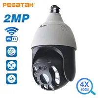 BIG SALE 5MP IP Camera Outdoor E27 Bulb Dual Lens Wifi 4X Zoom 360° Panoramic Security Surveillance PTZ Camera for Tuya Smart