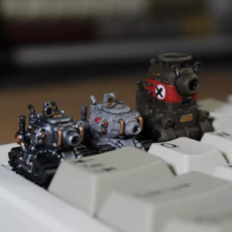 

Колпачки для клавиш Golden Bullet Tank Theme, кастомные, из смолы, ручной росписи, для игровых механических клавиатур, аксессуары для клавиатур