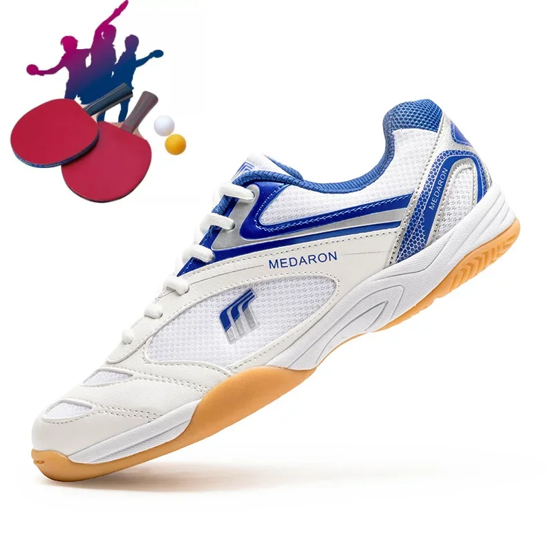 New Men's Table Tennis Shoes Spring Light Volleyball Sneakers Ladies Lace Up Breathable Badminton Sneakers Sneakers Size 36-46