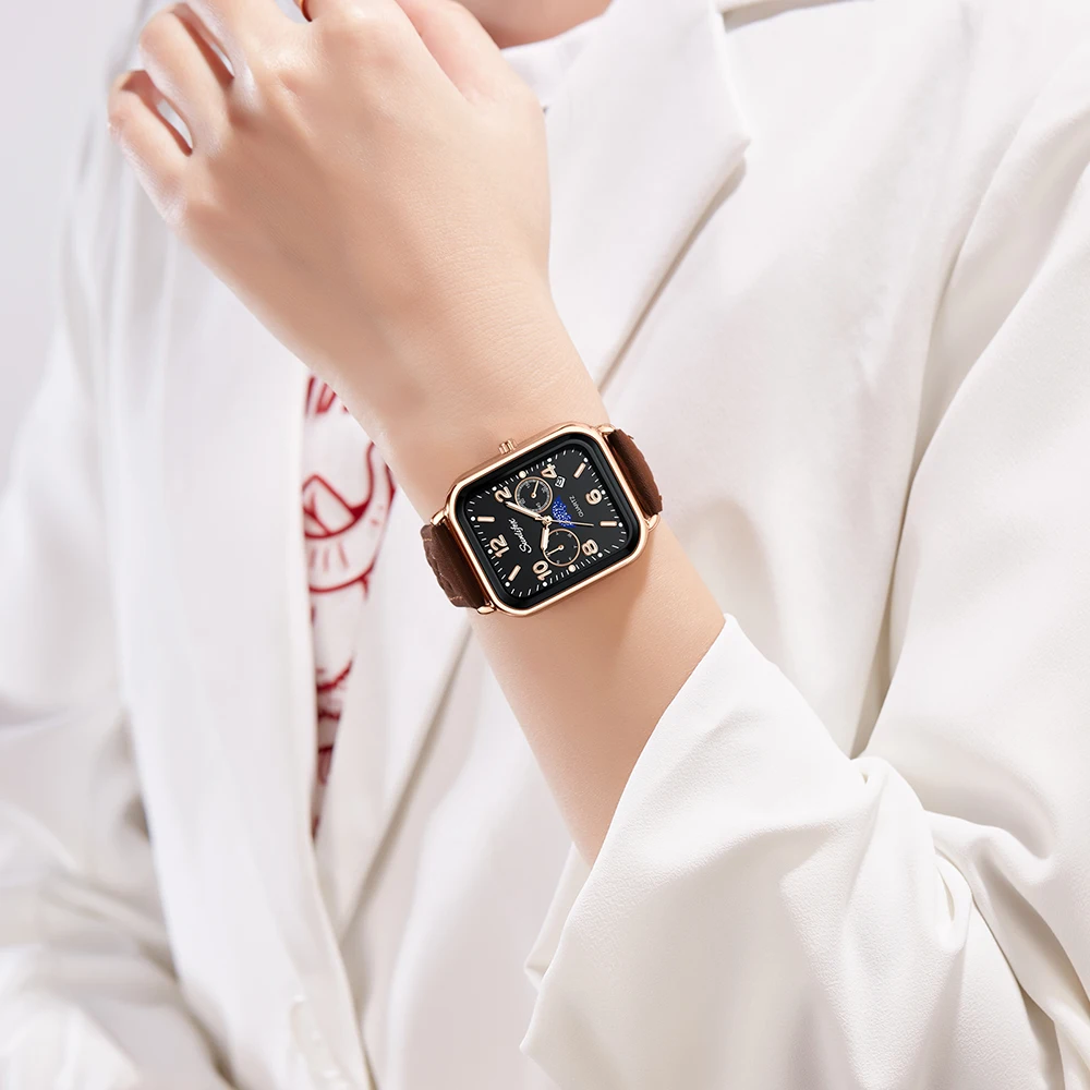 Sunlifex orologi da donna orologi originali al quarzo con cinturino in pelle moda Casual coreana