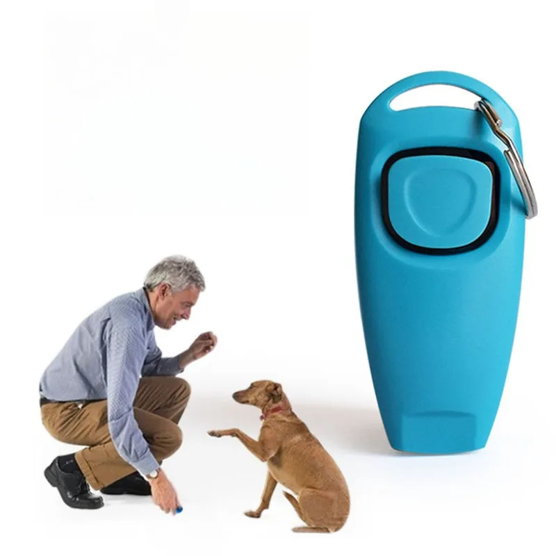 2 in 1 Pet Dog Clicker Dog Training Whistle Clicker Dog Trainer Puppy Stop Barking Training Aid Tool with Key Ring Pet Supplies