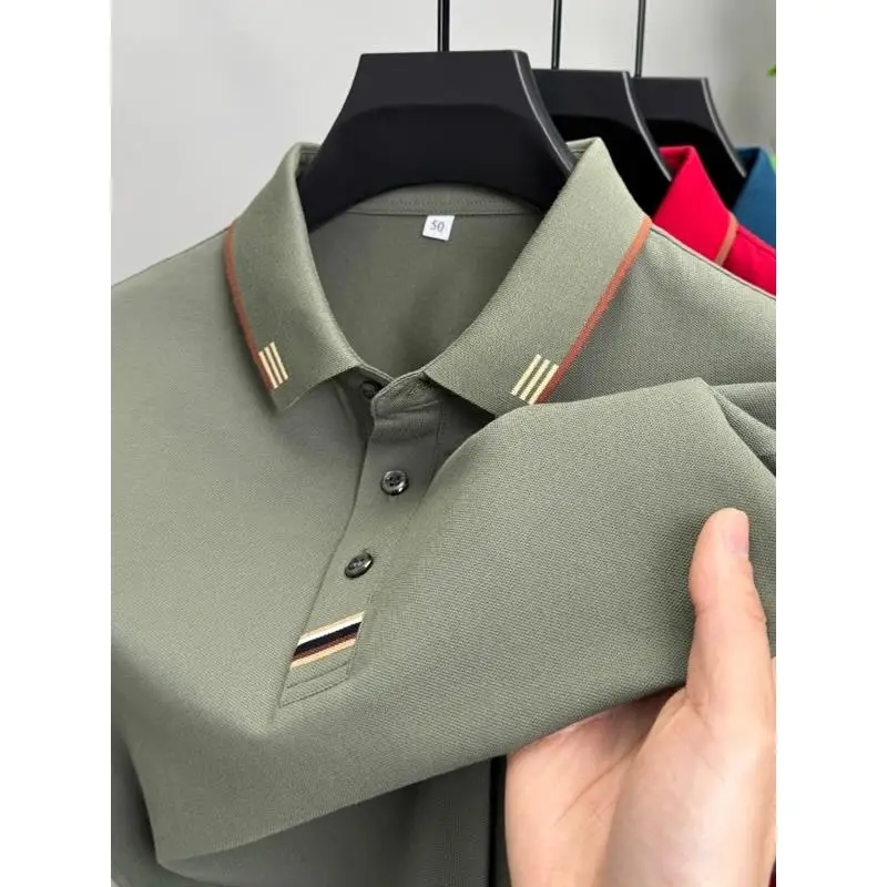 

Мужская летняя дышащая рубашка из чистого хлопка с отложным воротником, свободного кроя, для повседневной носки и делового стиля...