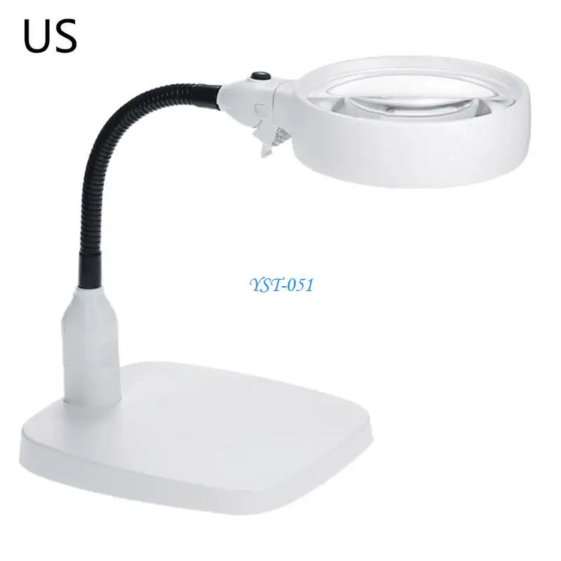 

E15A LED Lamp Hands Glass with Light & Stand for Reading Hobbies Artist Craft