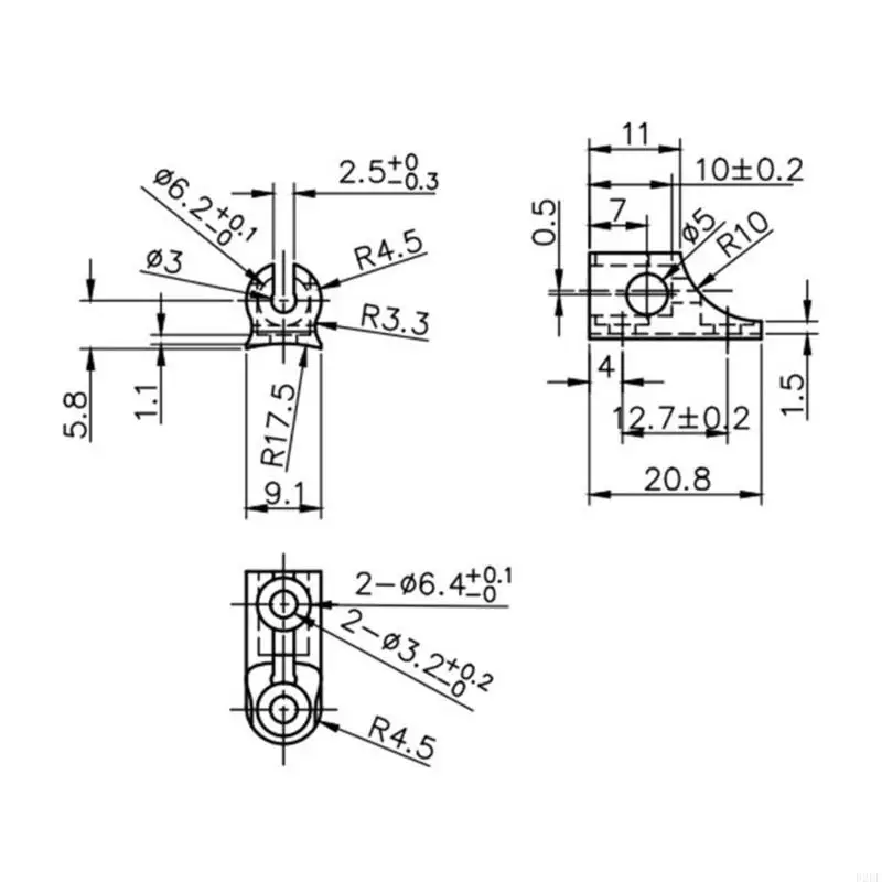 Frame-Mounted Bike Cable Guide Stop for Housing Positioning, Black Aluminum Component with Formed Route, 12.7 Mm Mounting