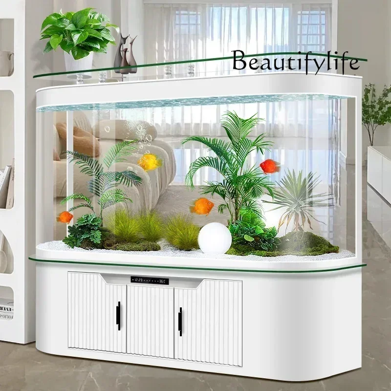 New hot bending integrated fish tank living room household bottom filter water-free large fish tank