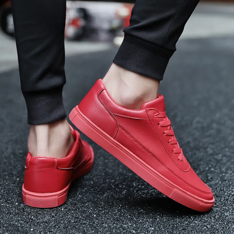 Men Leather Casual Shoe Student Running Travel Skateboard Shoe Original Men Sneaker Social Shoe Male Sapato Masculinos Zapatilla